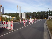 Arbeitsstellenabsicherung und Verkehrsfhrungsnderung fr Baumanahmen